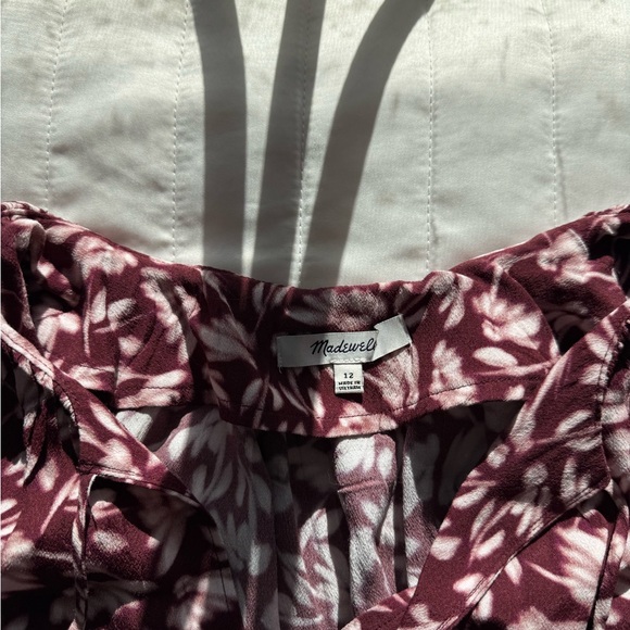 Madewell Burgundy and White Floral Top - Picture 2 of 3